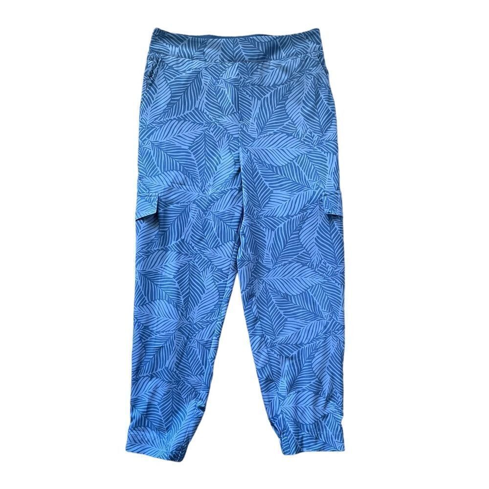 SOFT SURROUNDINGS Pull on Pants Blue Tropical Size Small